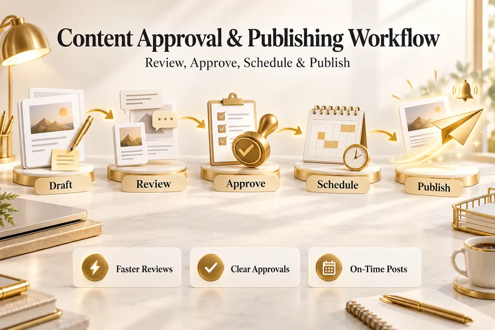 Process of content creation and publishing a post