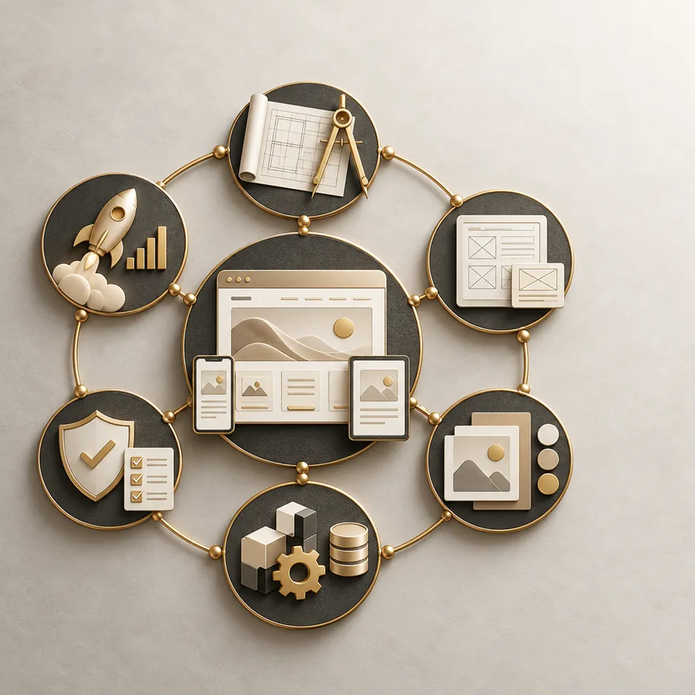 Business website development process and components